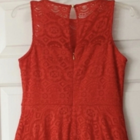 Lace dress, medium, by Thalia Sodi, red, Dressy, Formal Holiday Party Dress - Picture 8 of 9
